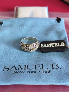 NWT Samuel B. Silver Floral Filigree Band Ring